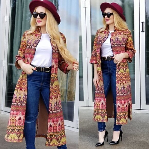 BOHO DOLLZ  Chic Suede Long Jacket - Picture 1 of 2